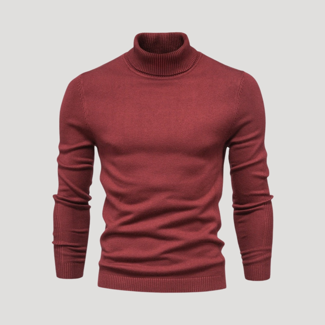 Men's Black Knit Turtleneck Jumper