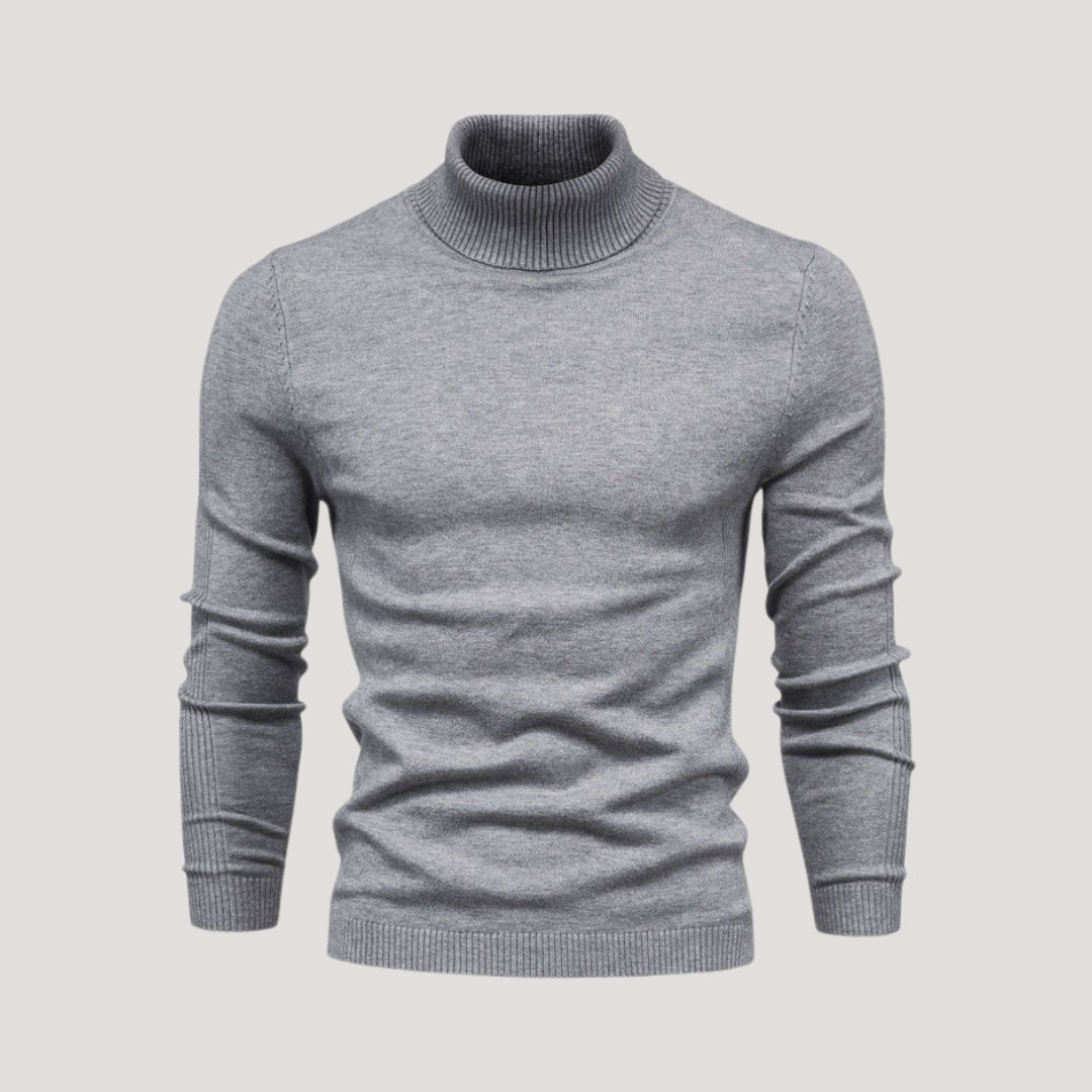 Men's Black Knit Turtleneck Jumper