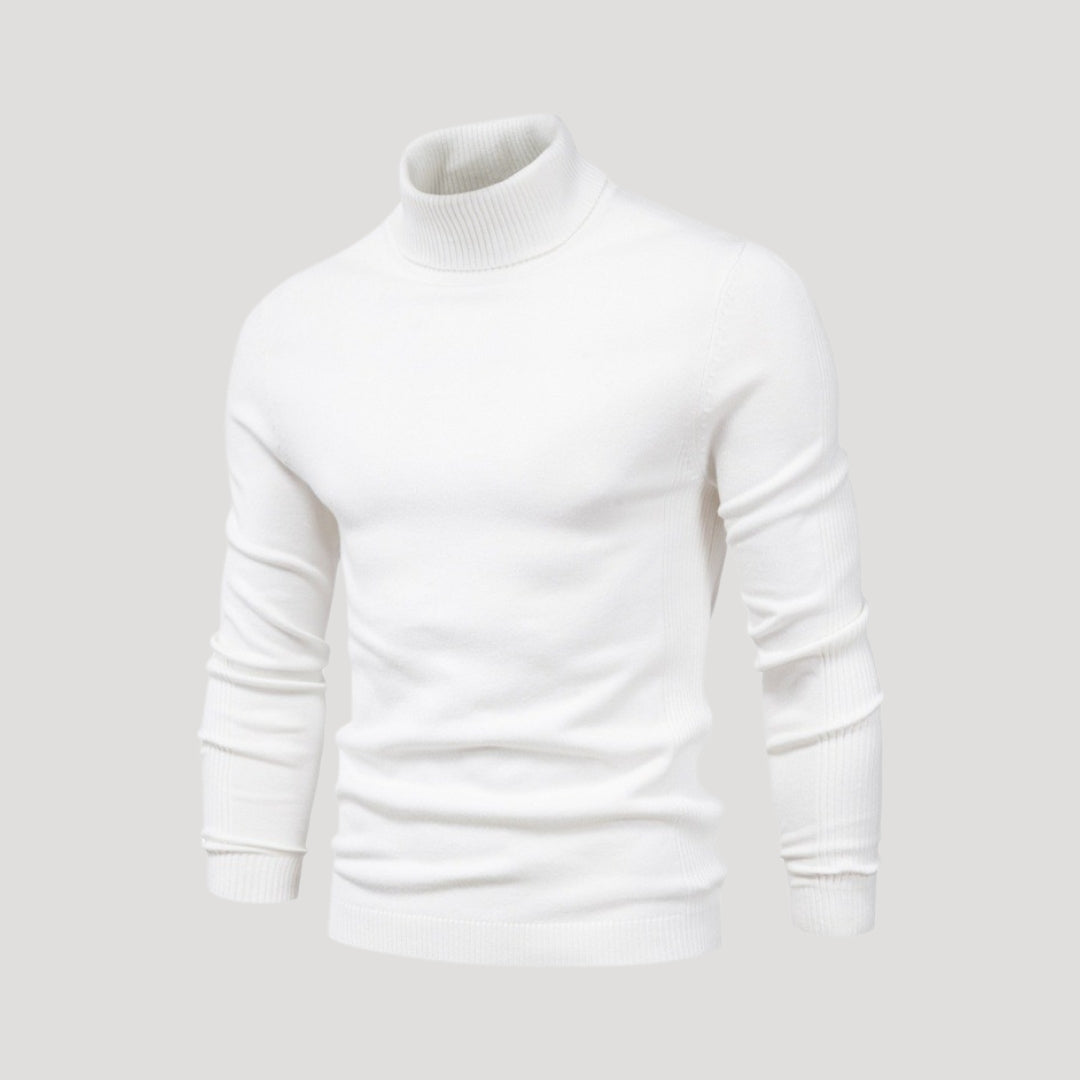 Men's Black Knit Turtleneck Jumper