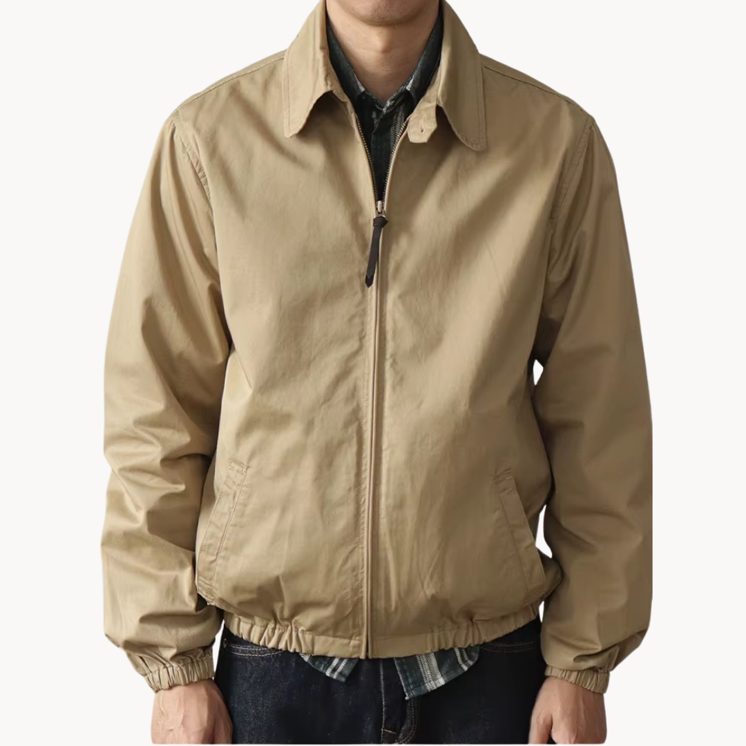Men's Boxy Casual Jacket with Zipper
