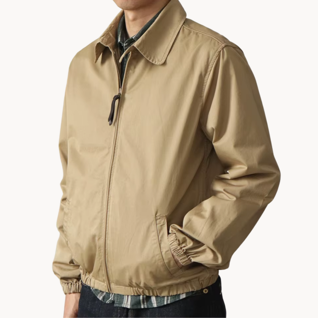 Men's Boxy Casual Jacket with Zipper