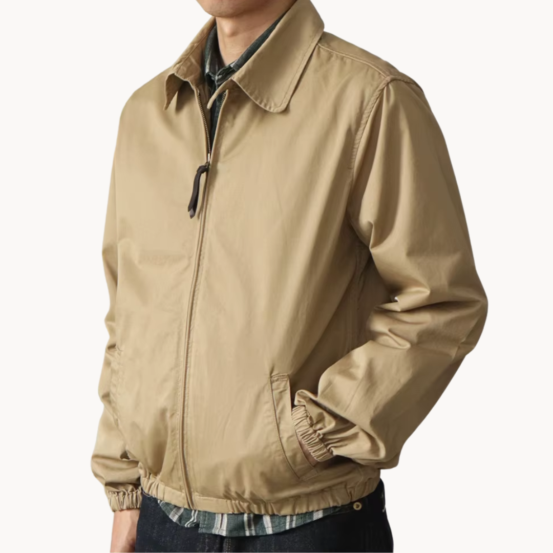 Men's Boxy Casual Jacket with Zipper