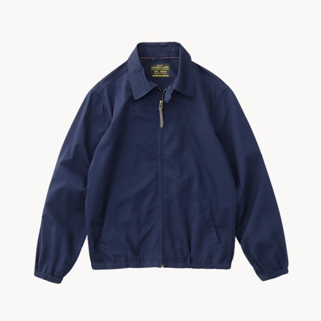 Men's Boxy Casual Jacket with Zipper