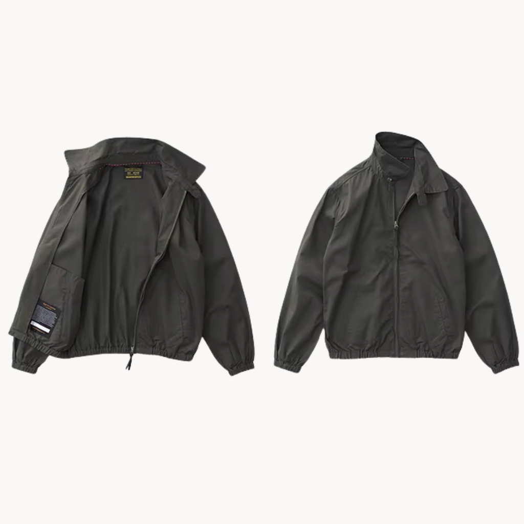 Men's Boxy Casual Jacket with Zipper