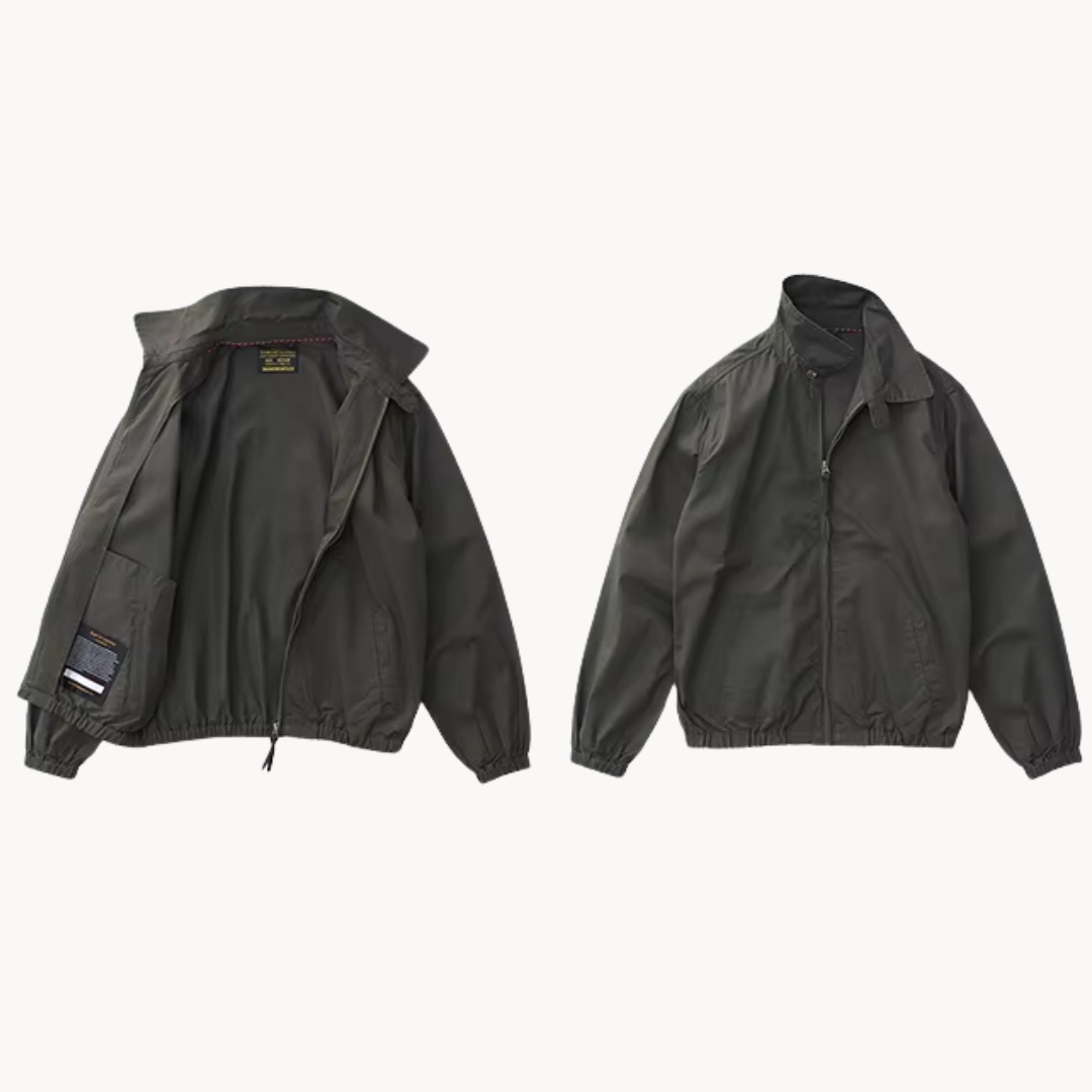 Men's Boxy Casual Jacket with Zipper