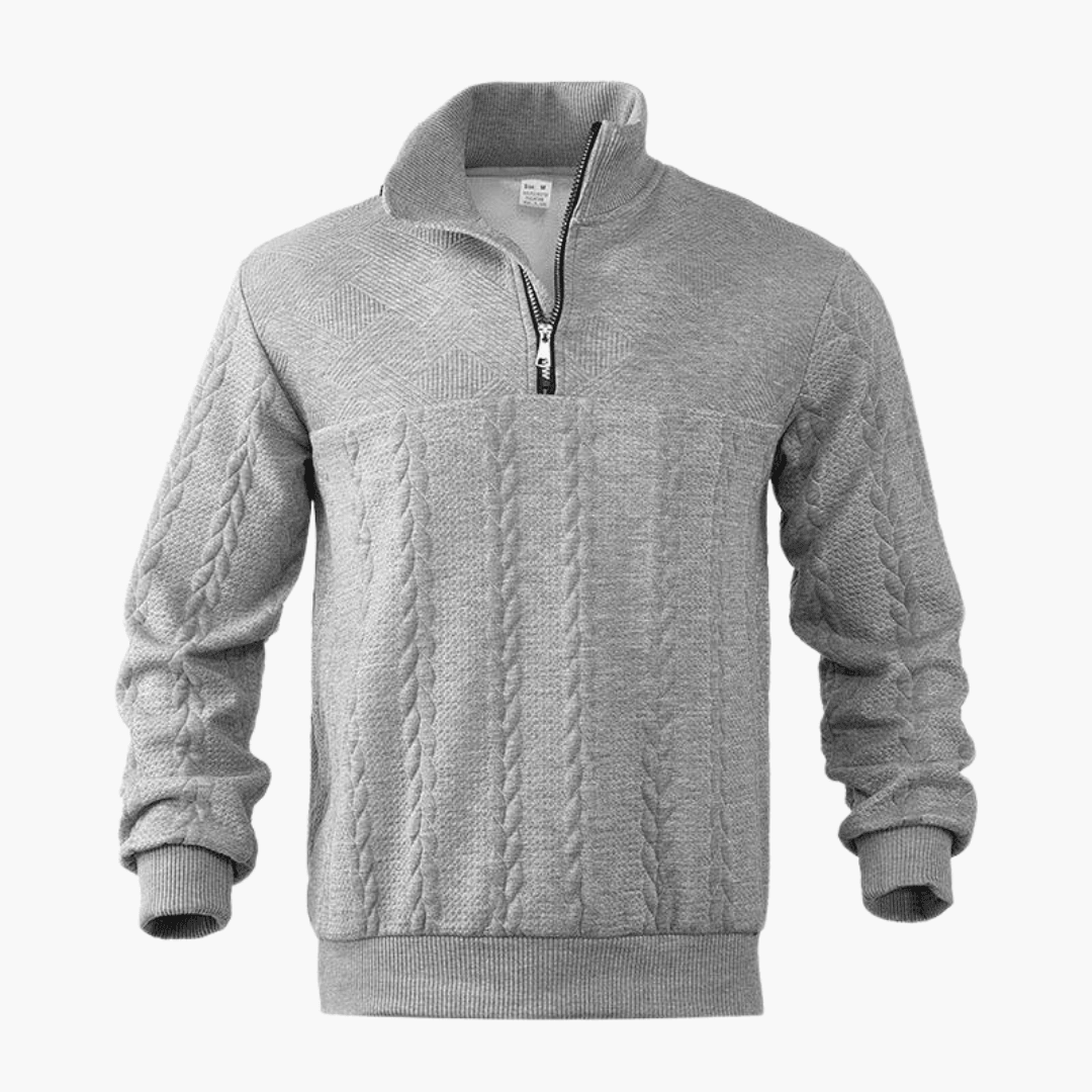 Men's Cable Knit Troyer Sweater