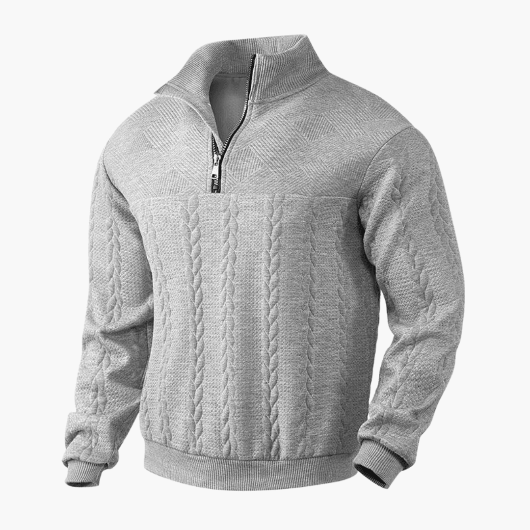 Men's Cable Knit Troyer Sweater