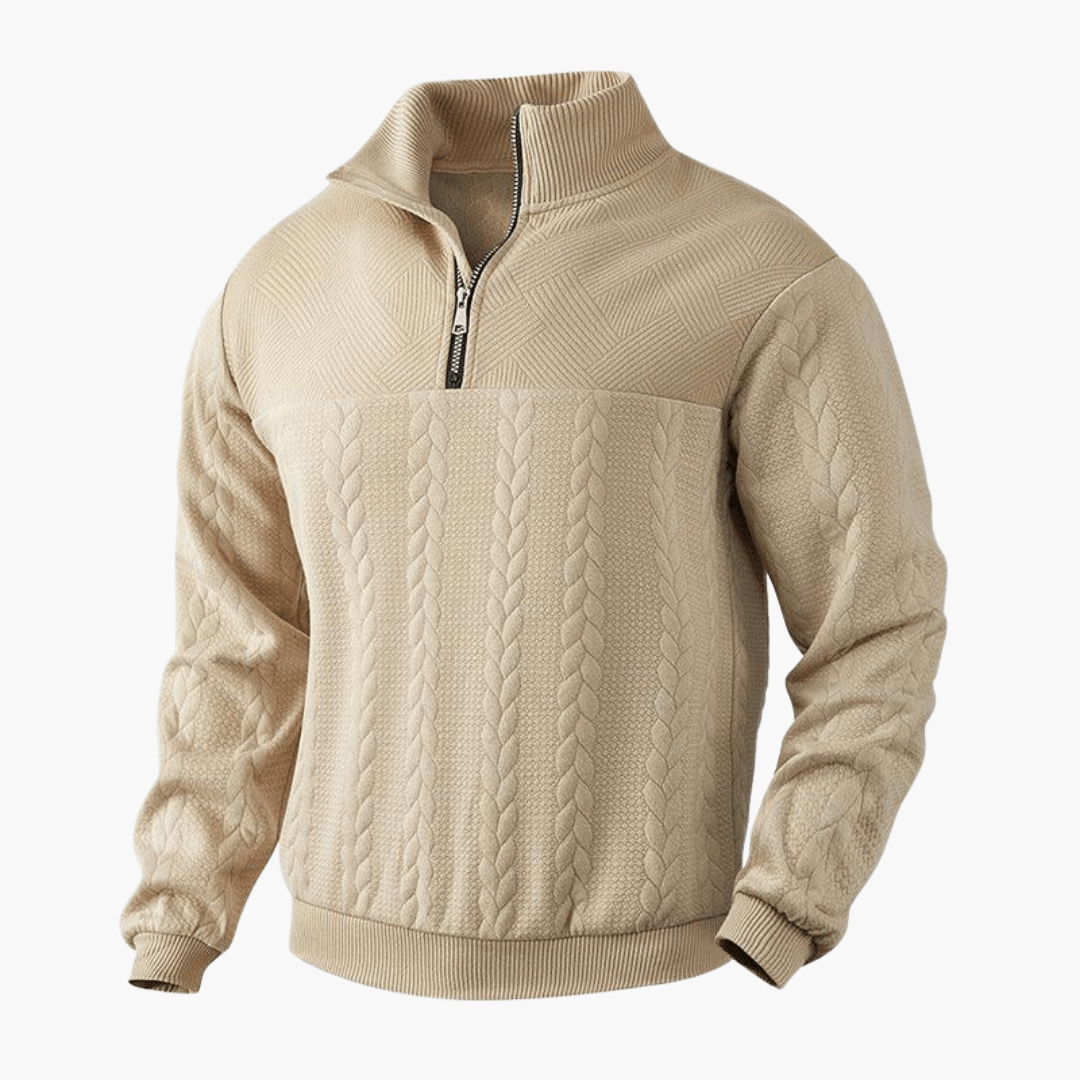 Men's Cable Knit Troyer Sweater