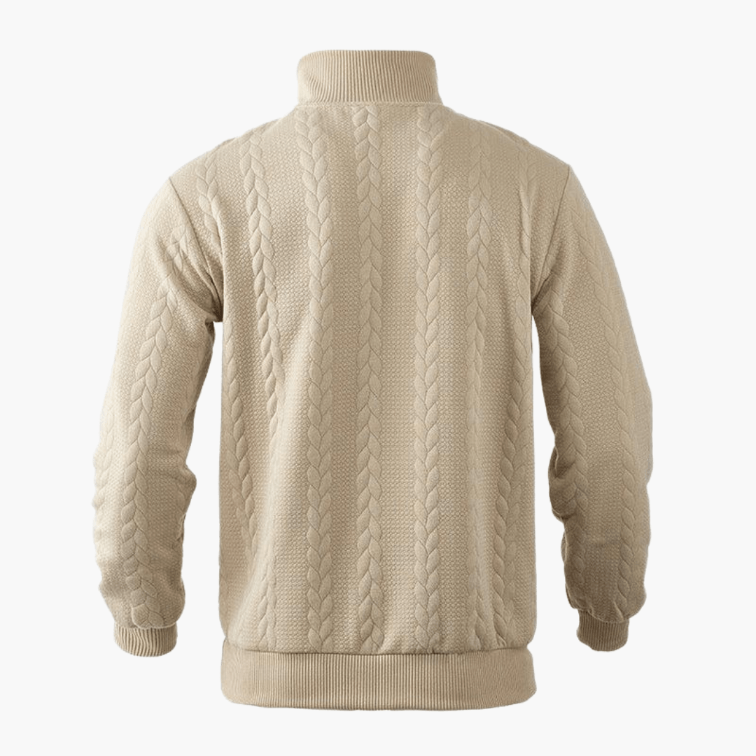 Men's Cable Knit Troyer Sweater