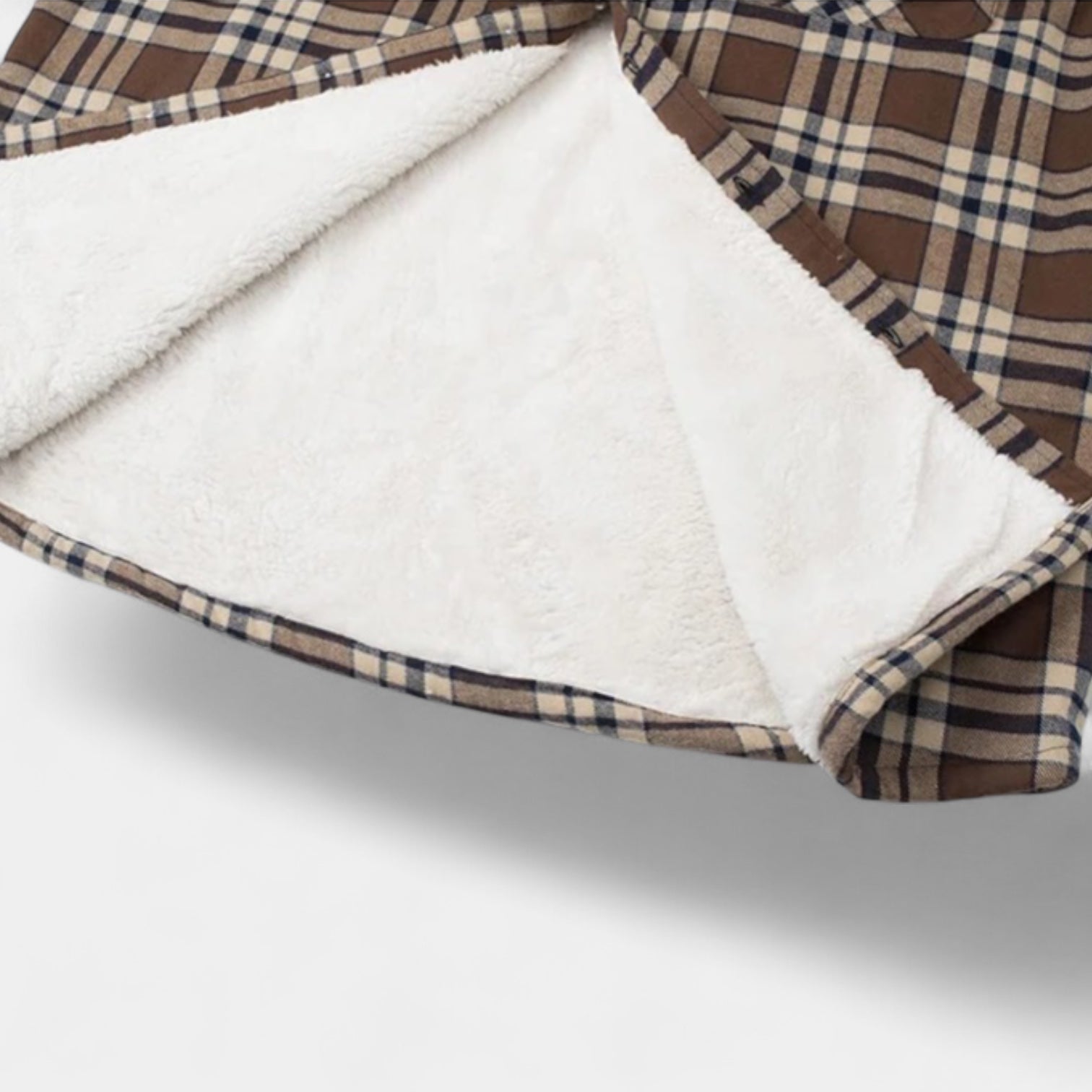 Men's Checkered Flannel Shirt with Fleece Lining