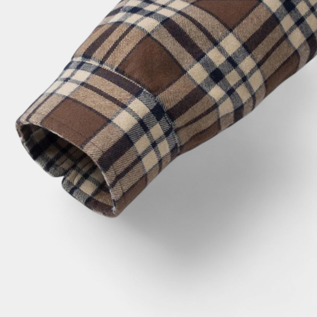Men's Checkered Flannel Shirt with Fleece Lining