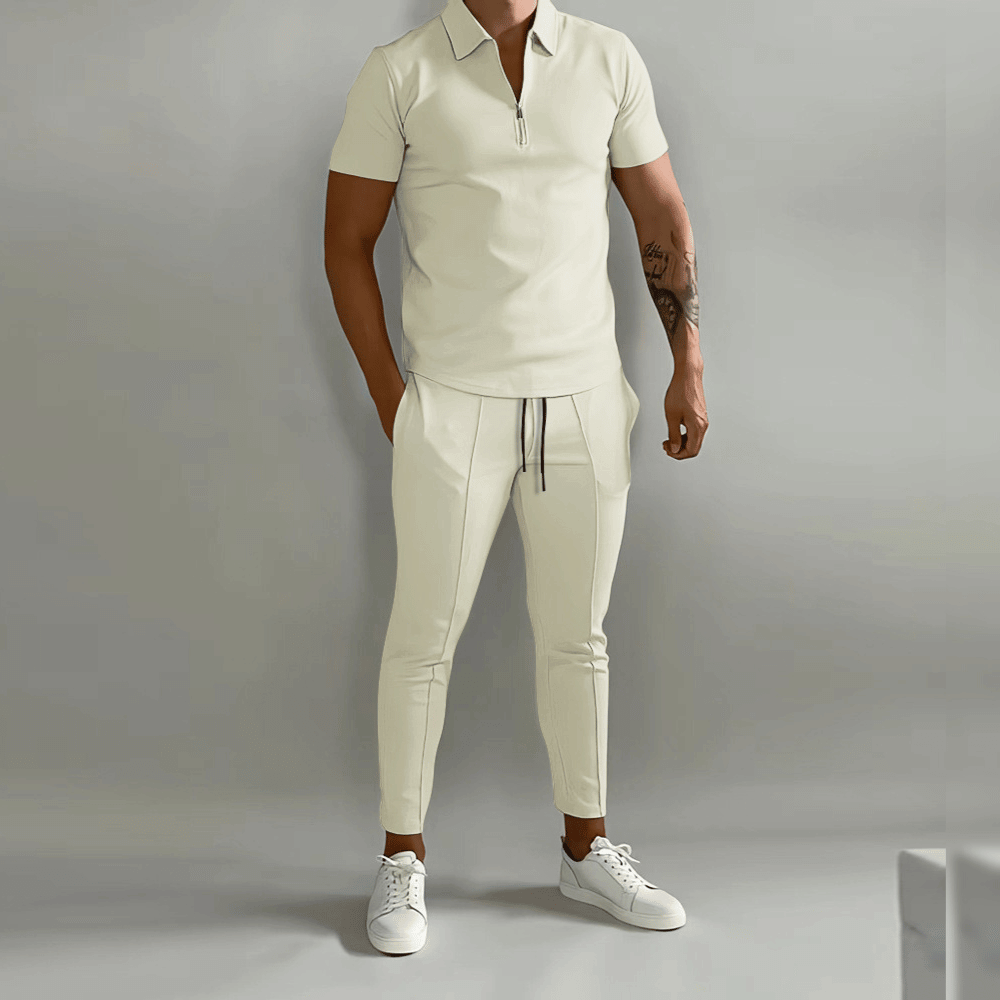Men's Elegant Polo Shirt and Trouser Set