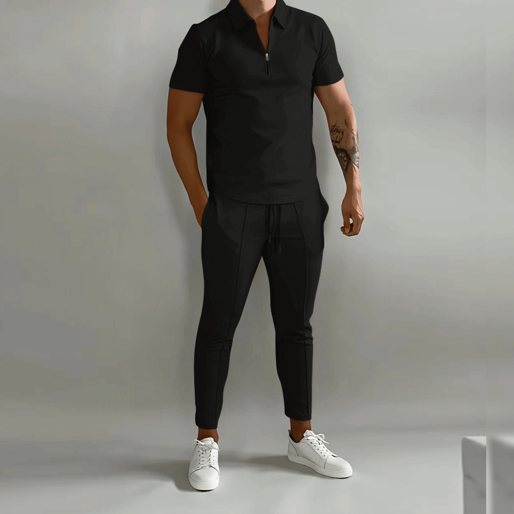 Men's Elegant Polo Shirt and Trouser Set