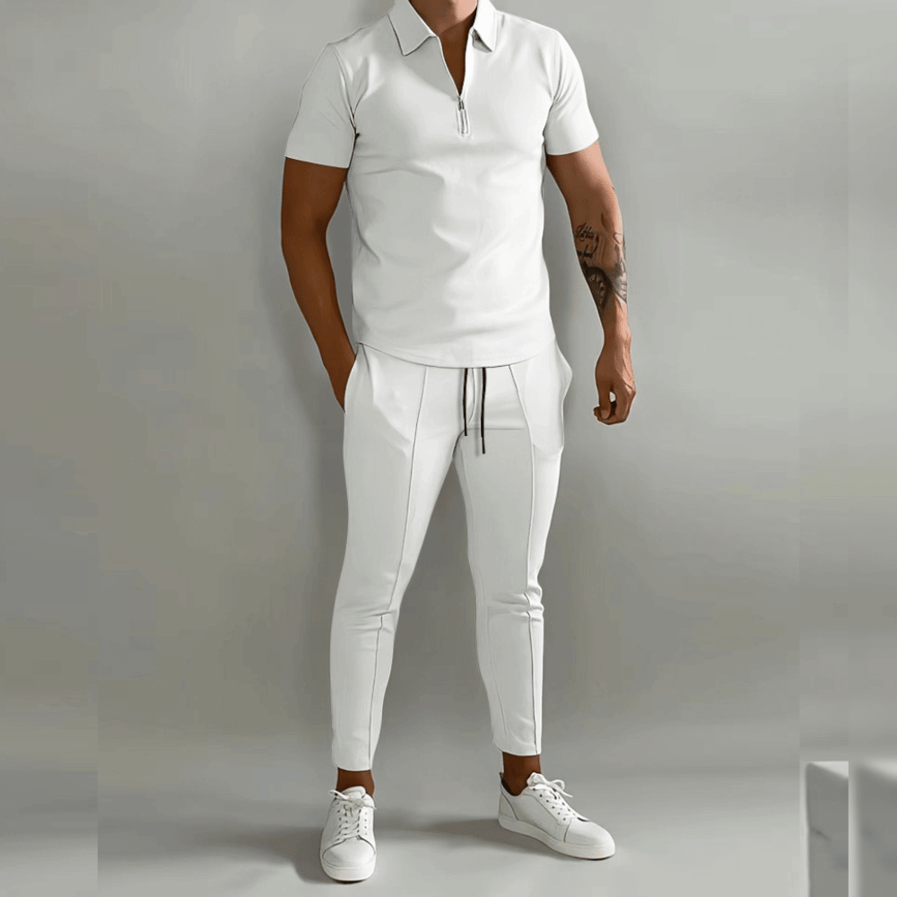 Men's Elegant Polo Shirt and Trouser Set