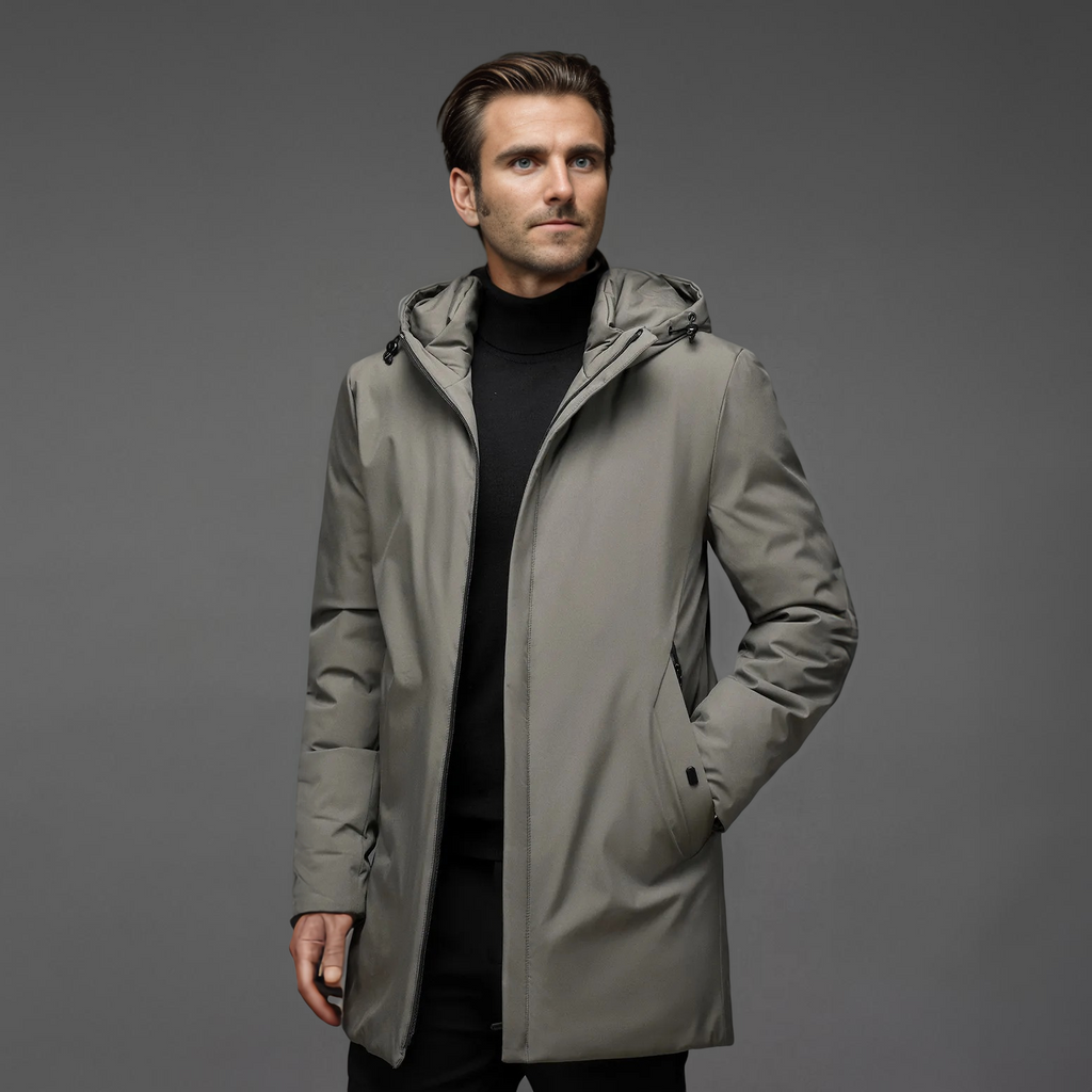 Men's Elegant Warm Winter Jacket with Hood