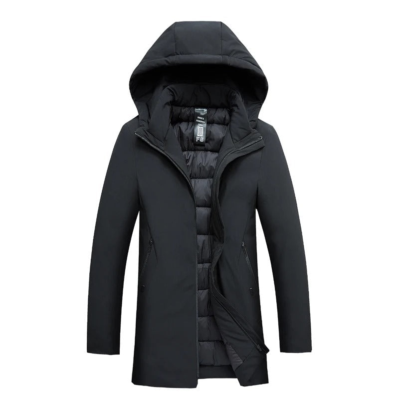 Men's Elegant Warm Winter Jacket with Hood