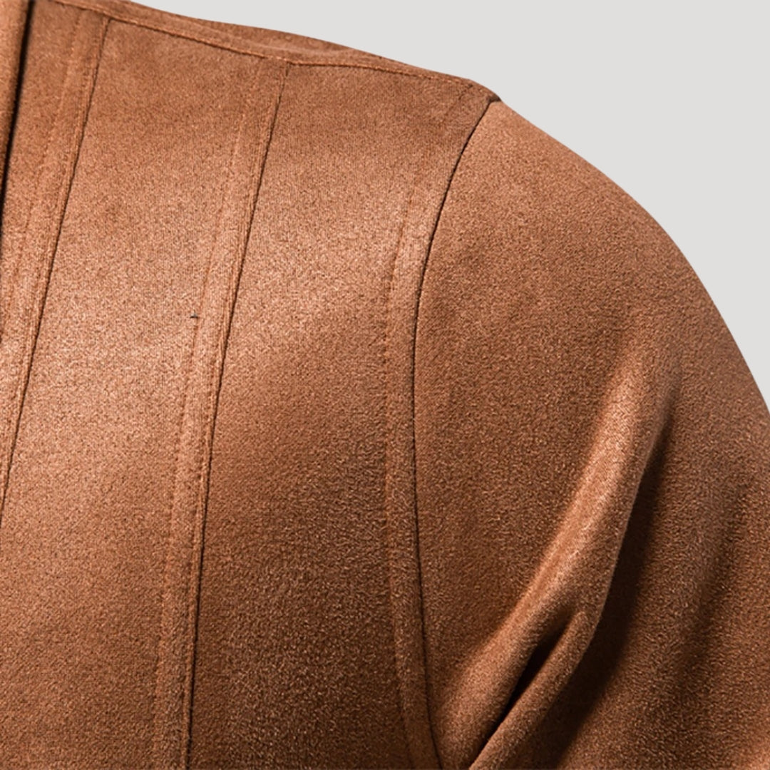 Men's Faux Suede Bomber Jacket