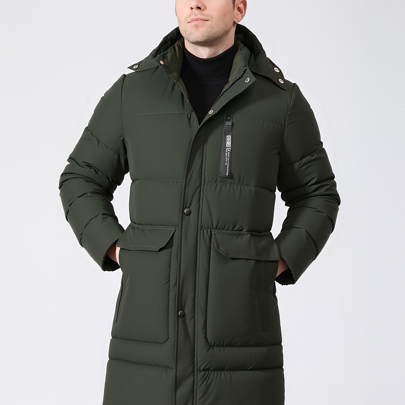 Men's Heavy Winter Jacket with Hood and Insulated Lining