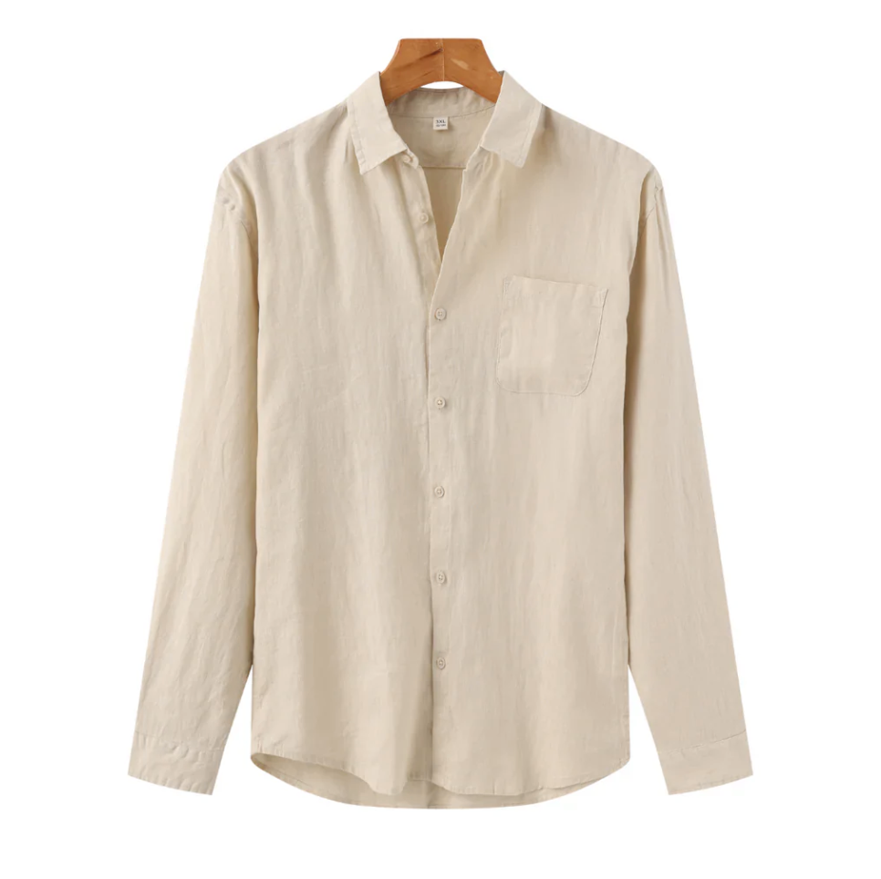 Men's Linen Button-Up Shirt