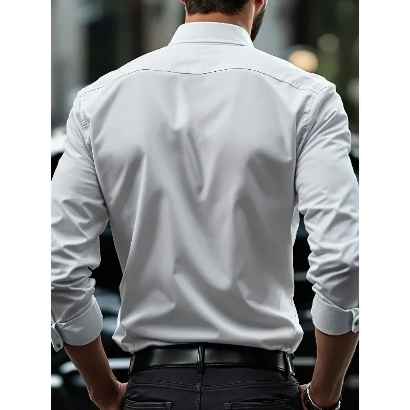 Men's Long Sleeve Elastic Fit Shirt