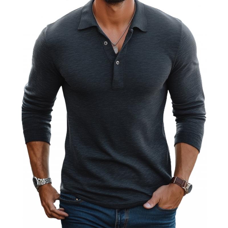 Men's Long Sleeve Polo Shirt - Slim Fit Stylish Design
