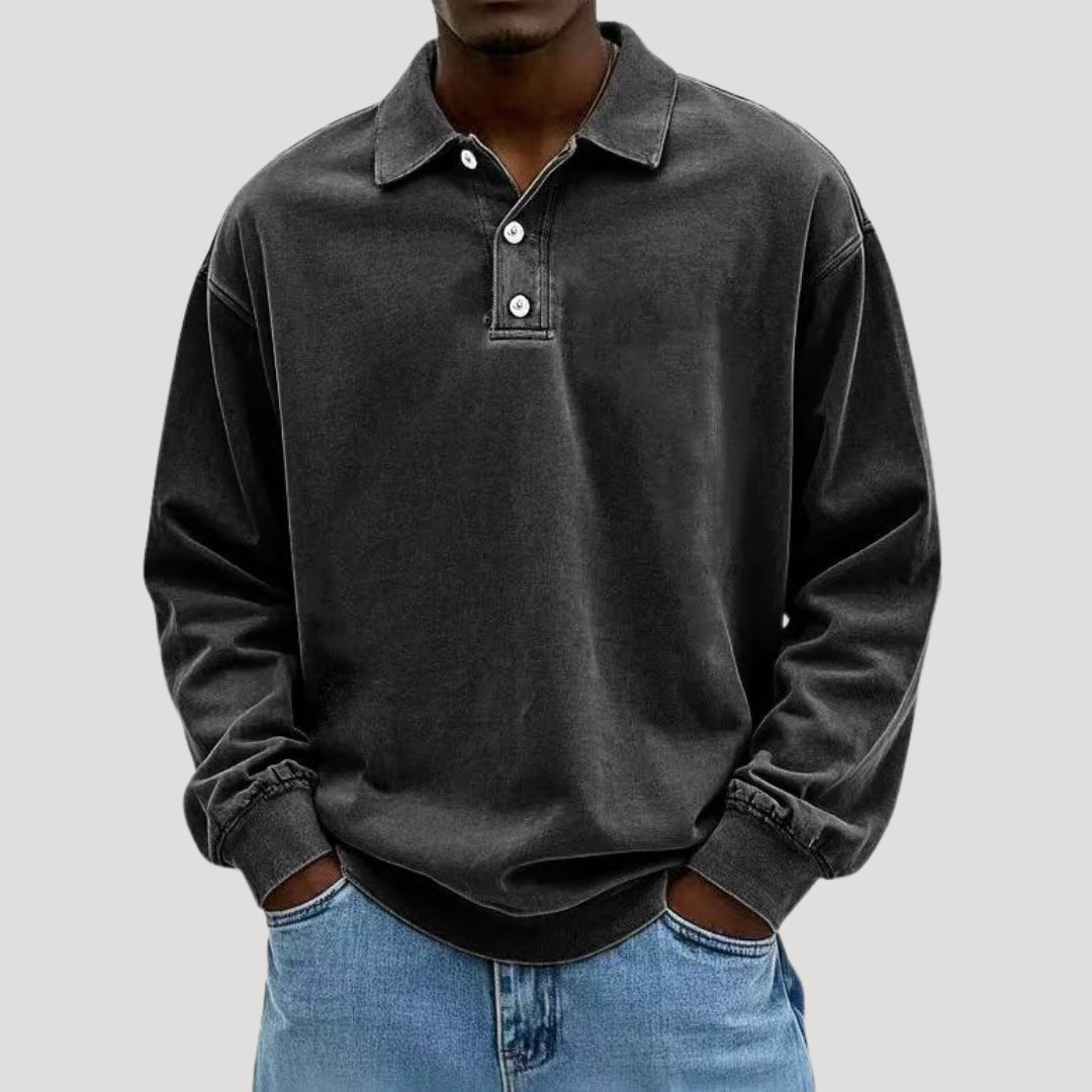 Men's Long Sleeve Polo Shirt for Comfortable Layering