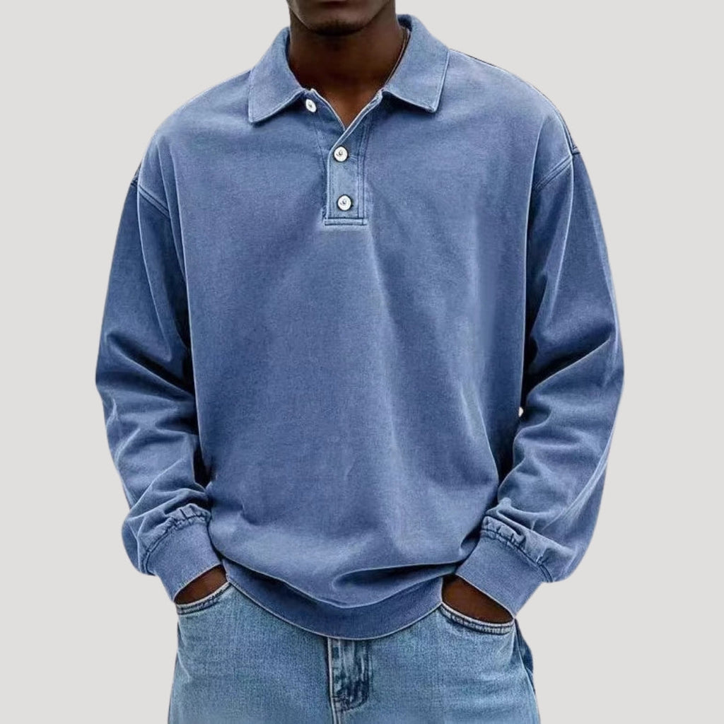 Men's Long Sleeve Polo Shirt for Comfortable Layering