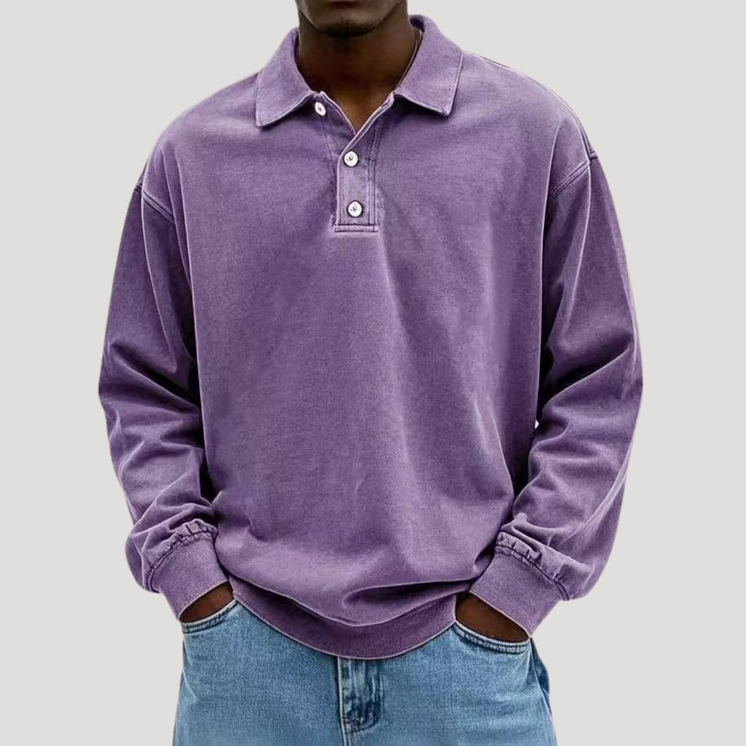 Men's Long Sleeve Polo Shirt for Comfortable Layering