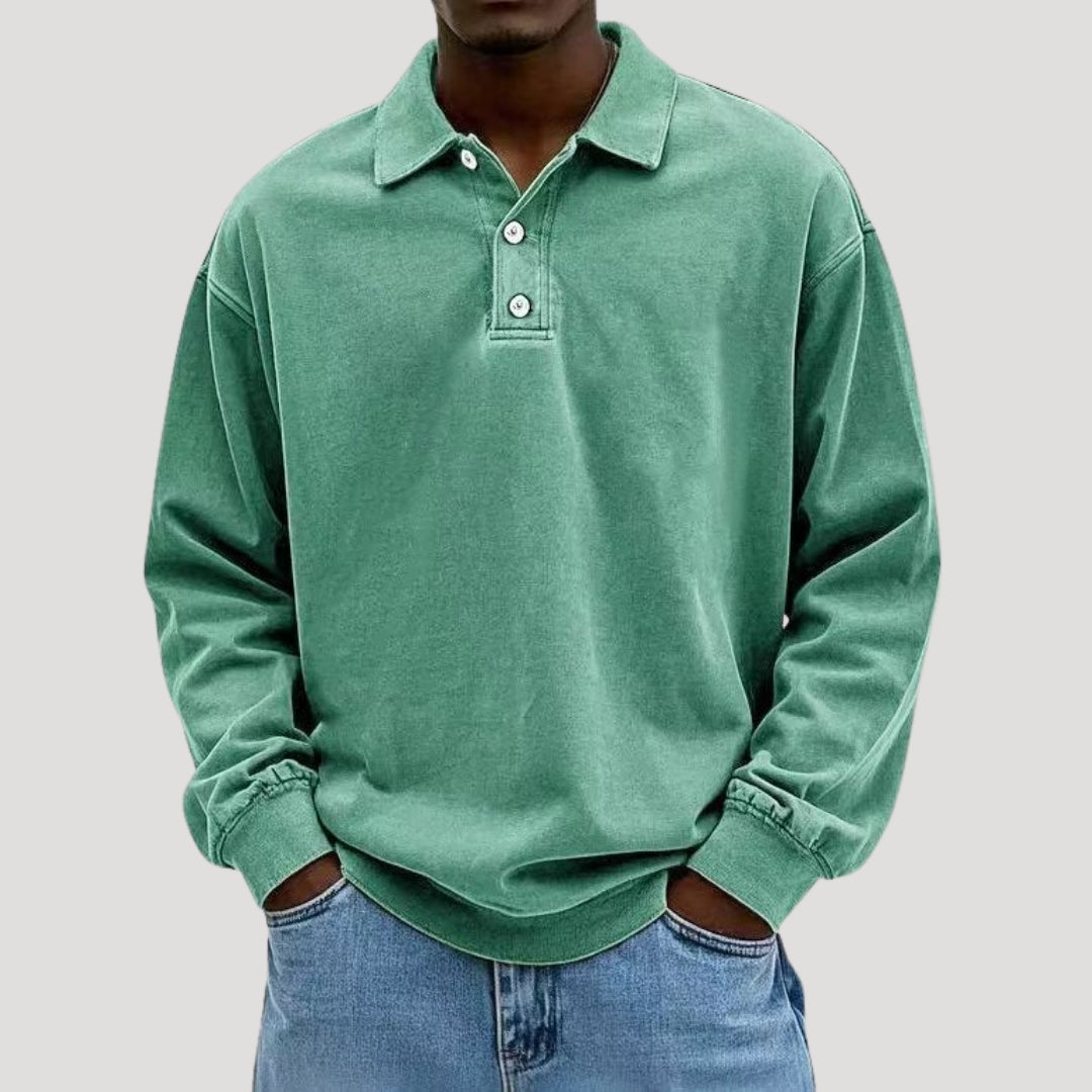 Men's Long Sleeve Polo Shirt for Comfortable Layering