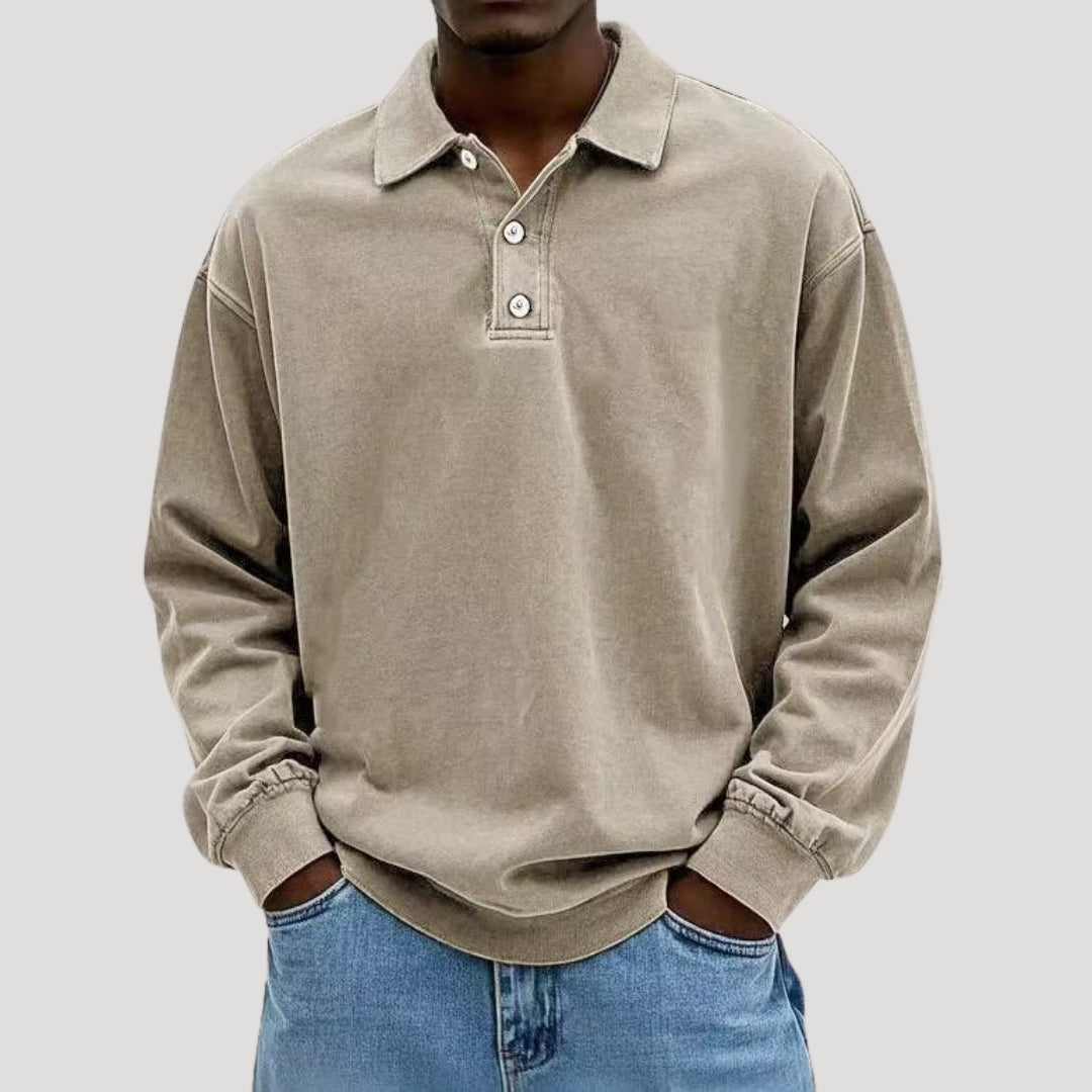 Men's Long Sleeve Polo Shirt for Comfortable Layering