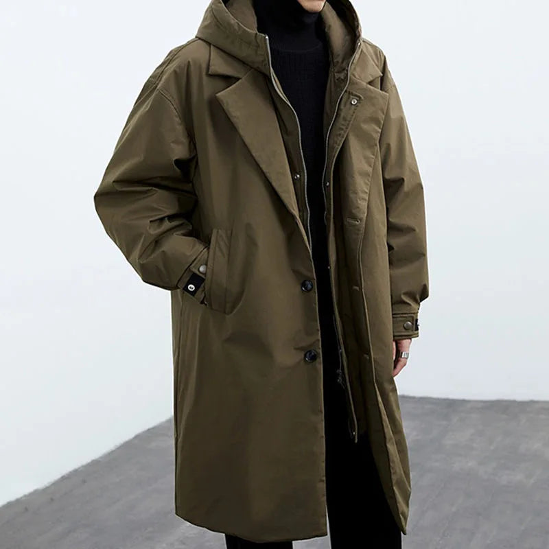 Men's Minimalist Trench Coat for Stylish Casual Wear