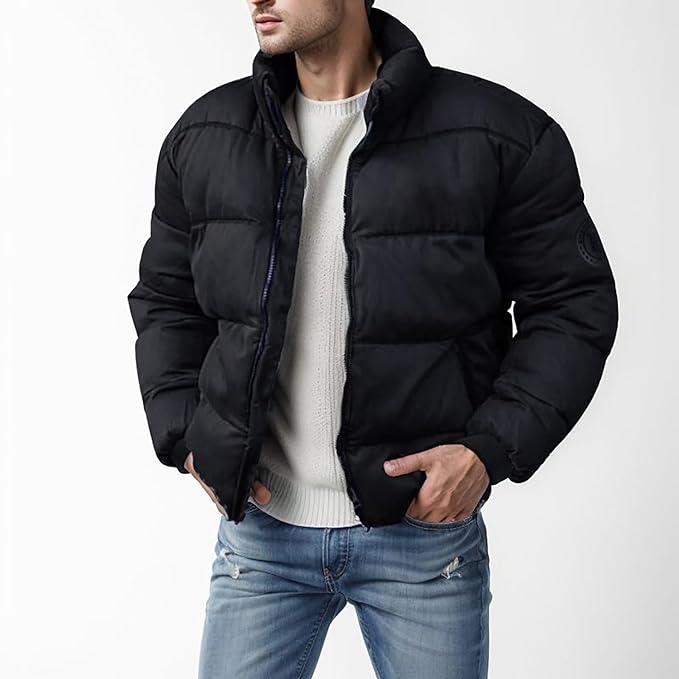 Men's Puffer Jacket - Premium Winter Coat for Cold Weather