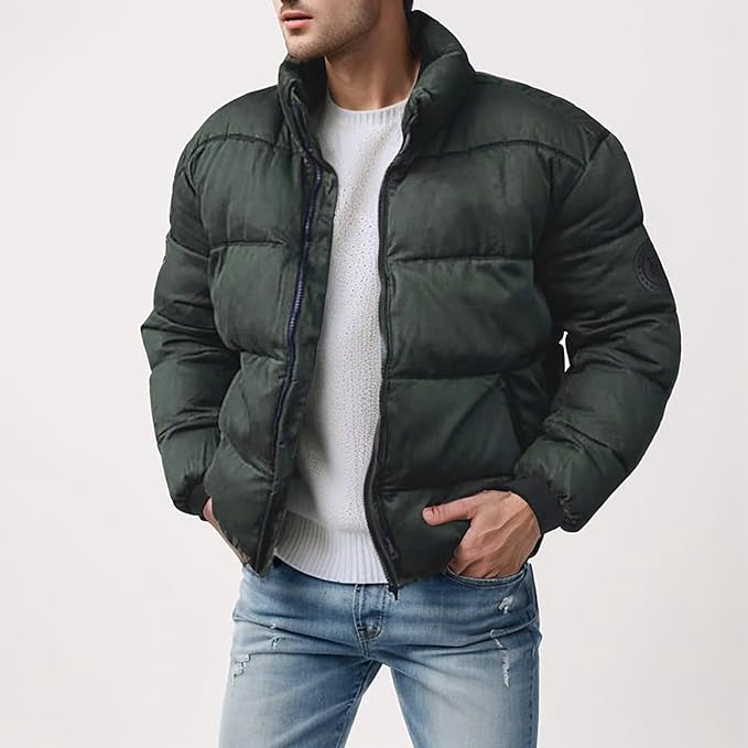 Men's Puffer Jacket - Premium Winter Coat for Cold Weather