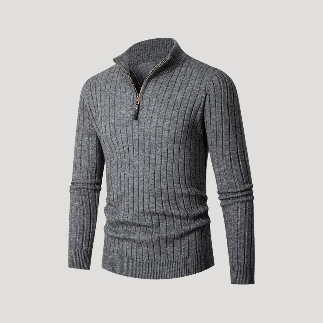 Men's Ribbed Half Zip Sweater