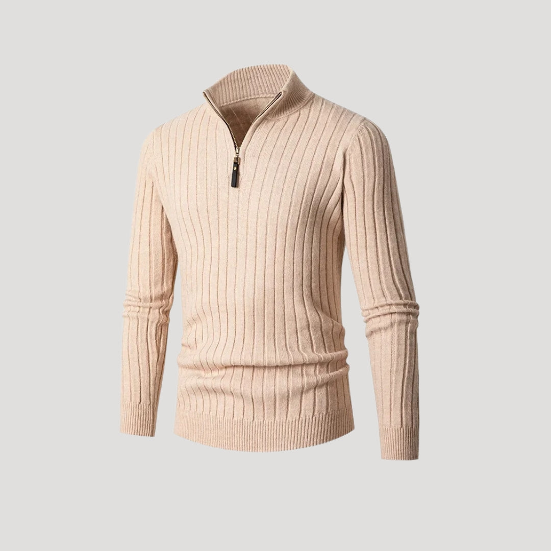 Men's Ribbed Half Zip Sweater