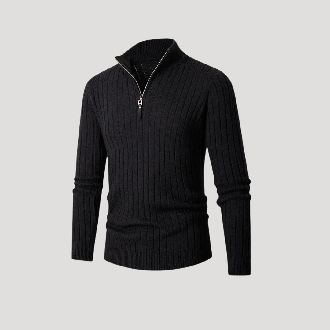 Men's Ribbed Half Zip Sweater