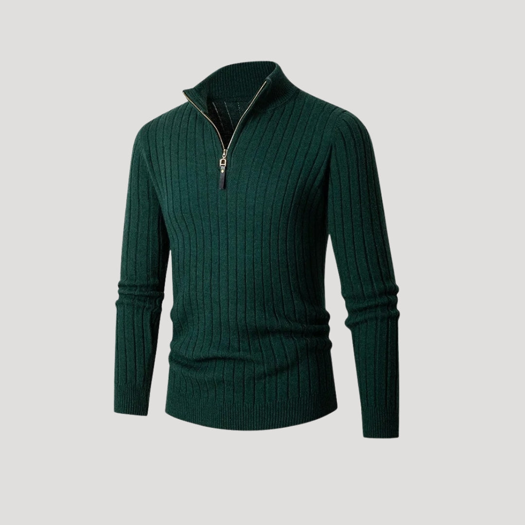 Men's Ribbed Half Zip Sweater