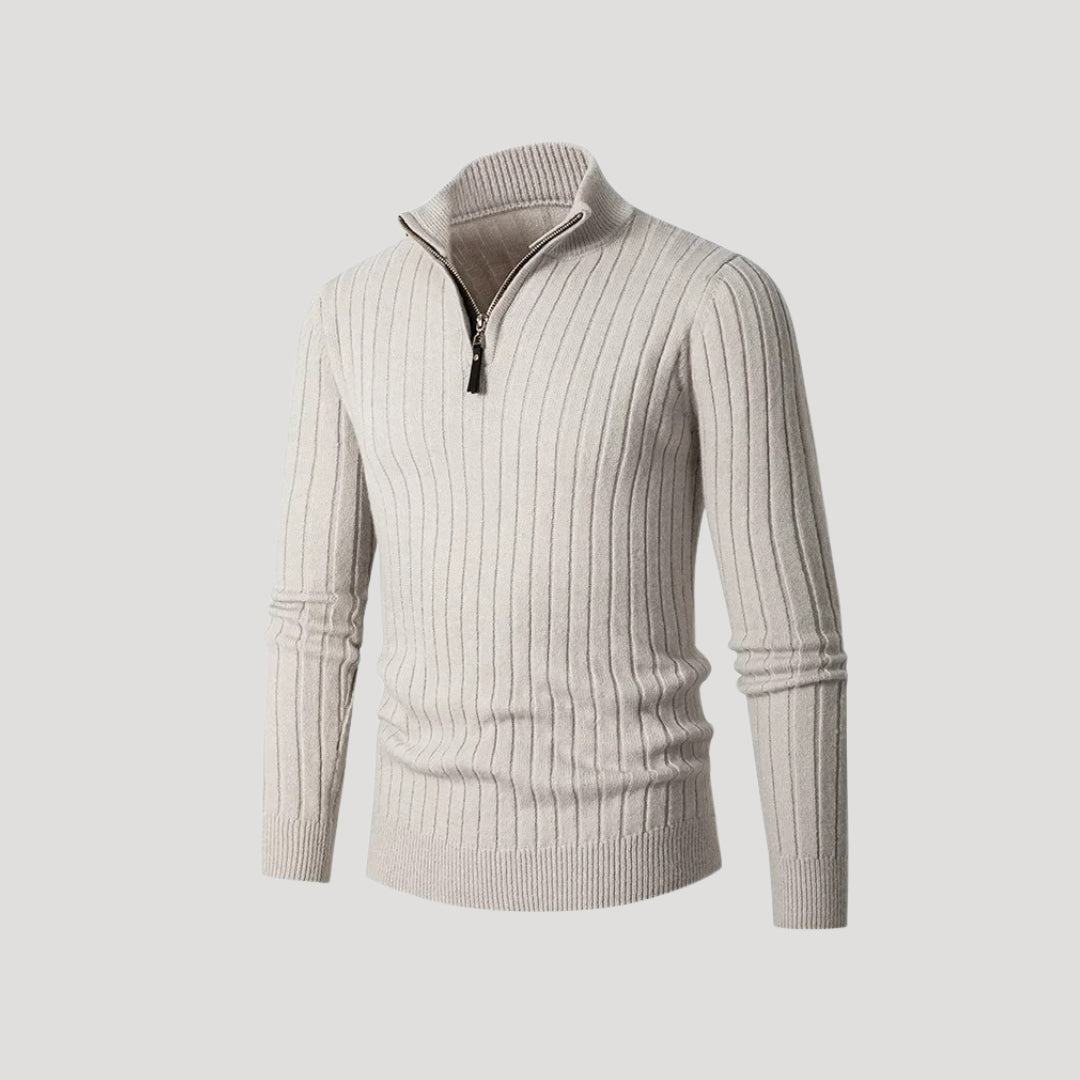 Men's Ribbed Half Zip Sweater