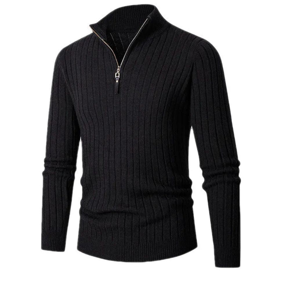 Men's Striped Half-Zip Vest