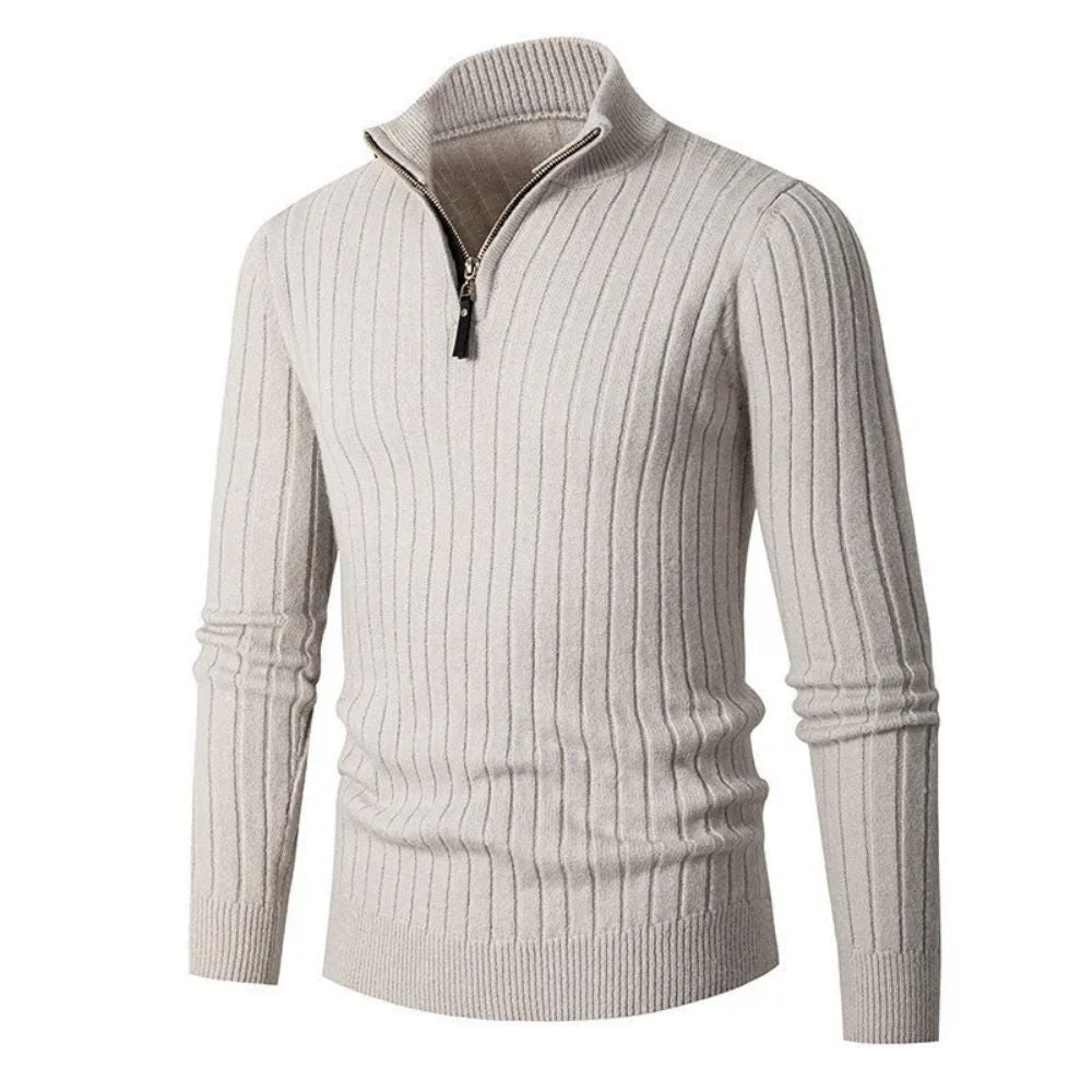 Men's Striped Half-Zip Vest
