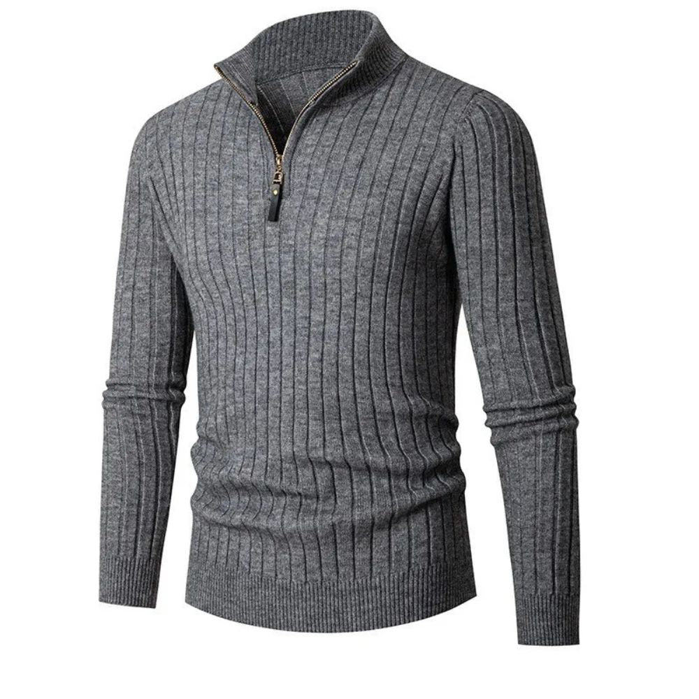 Men's Striped Half-Zip Vest