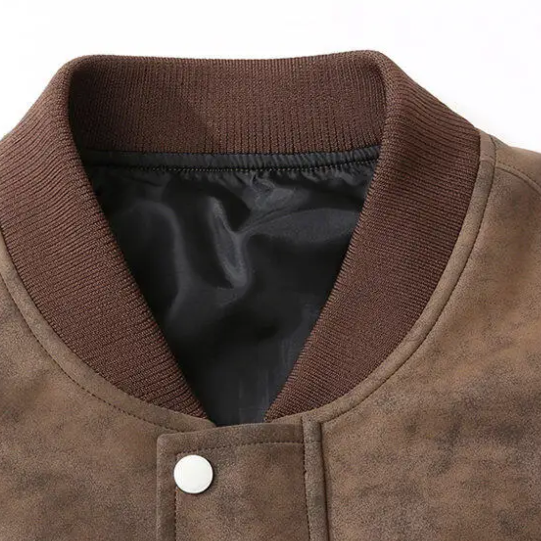 Men's Suede Bomber Jacket - Stylish Men's Coats for Layering