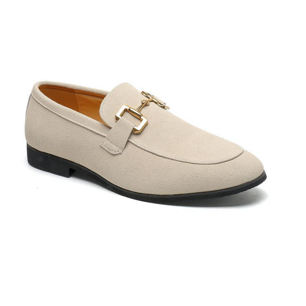 Men's Suede Penny Loafers - Elegant Loafer Shoes for Men