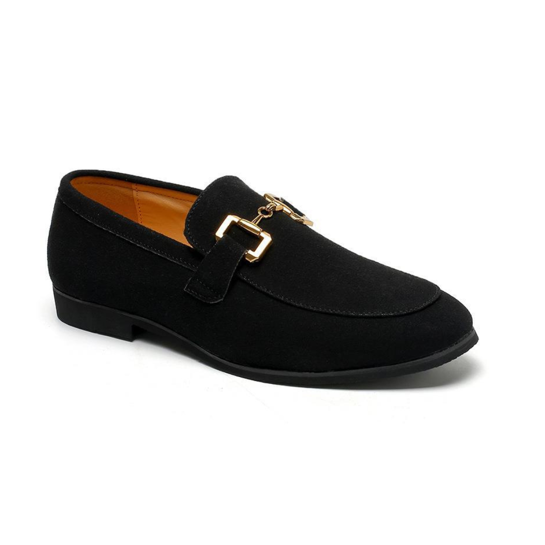 Men's Suede Penny Loafers - Elegant Loafer Shoes for Men