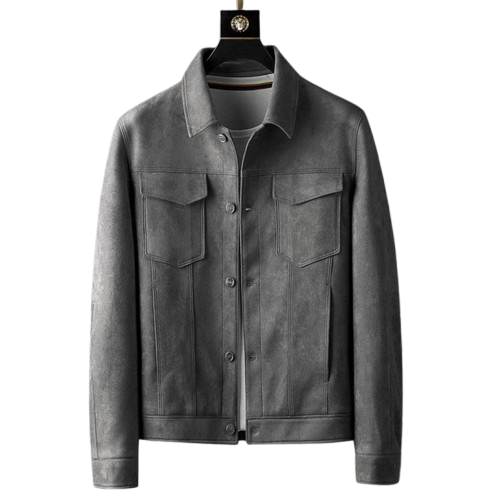 Men's Suede Zip-Up Jacket