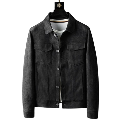Men's Suede Zip-Up Jacket