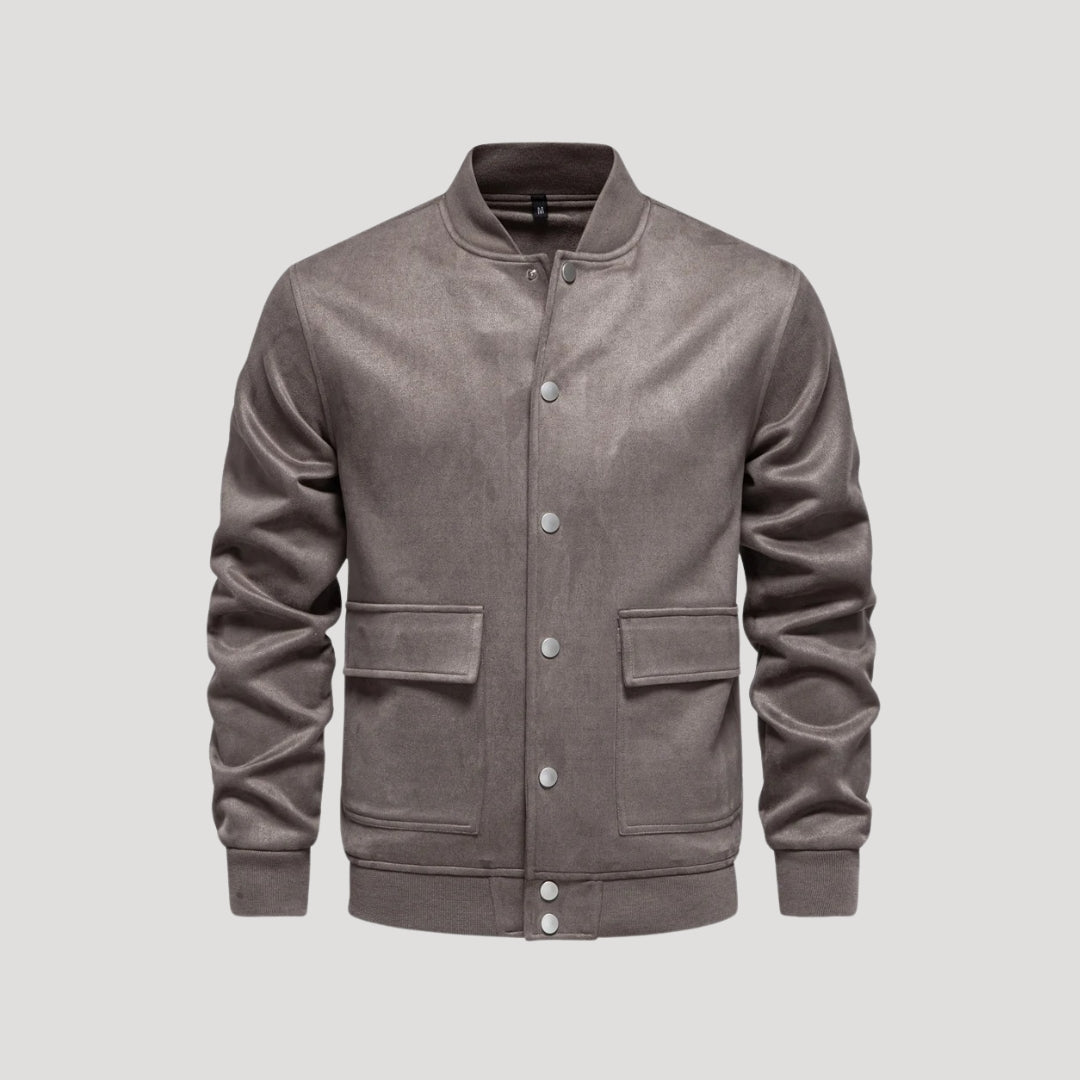 Men's Varsity Jacket - Lightweight Bomber Coat with Pockets