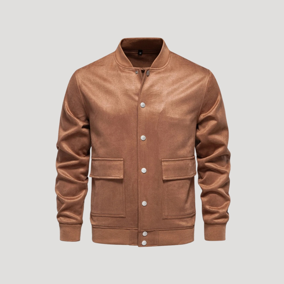 Men's Varsity Jacket - Lightweight Bomber Coat with Pockets