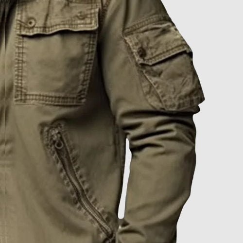 Men's Bomber Jacket with Military-Inspired Design