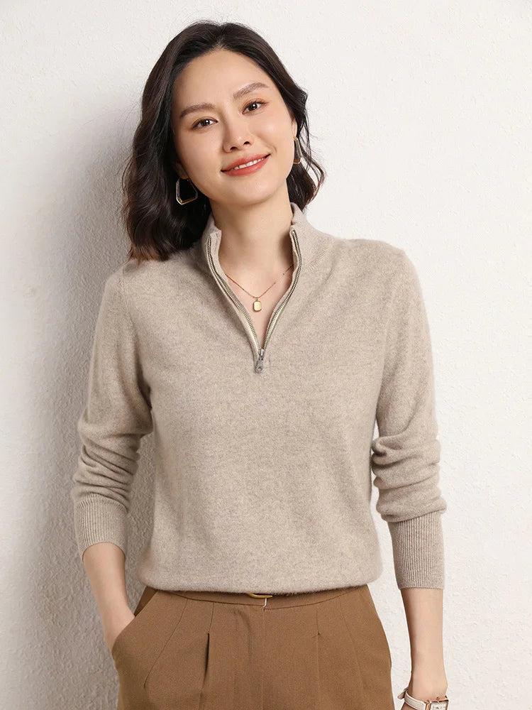 Women's Cashmere Half-Zip Pullover